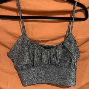 Wild Fable Metallic Sparkle Crop Top